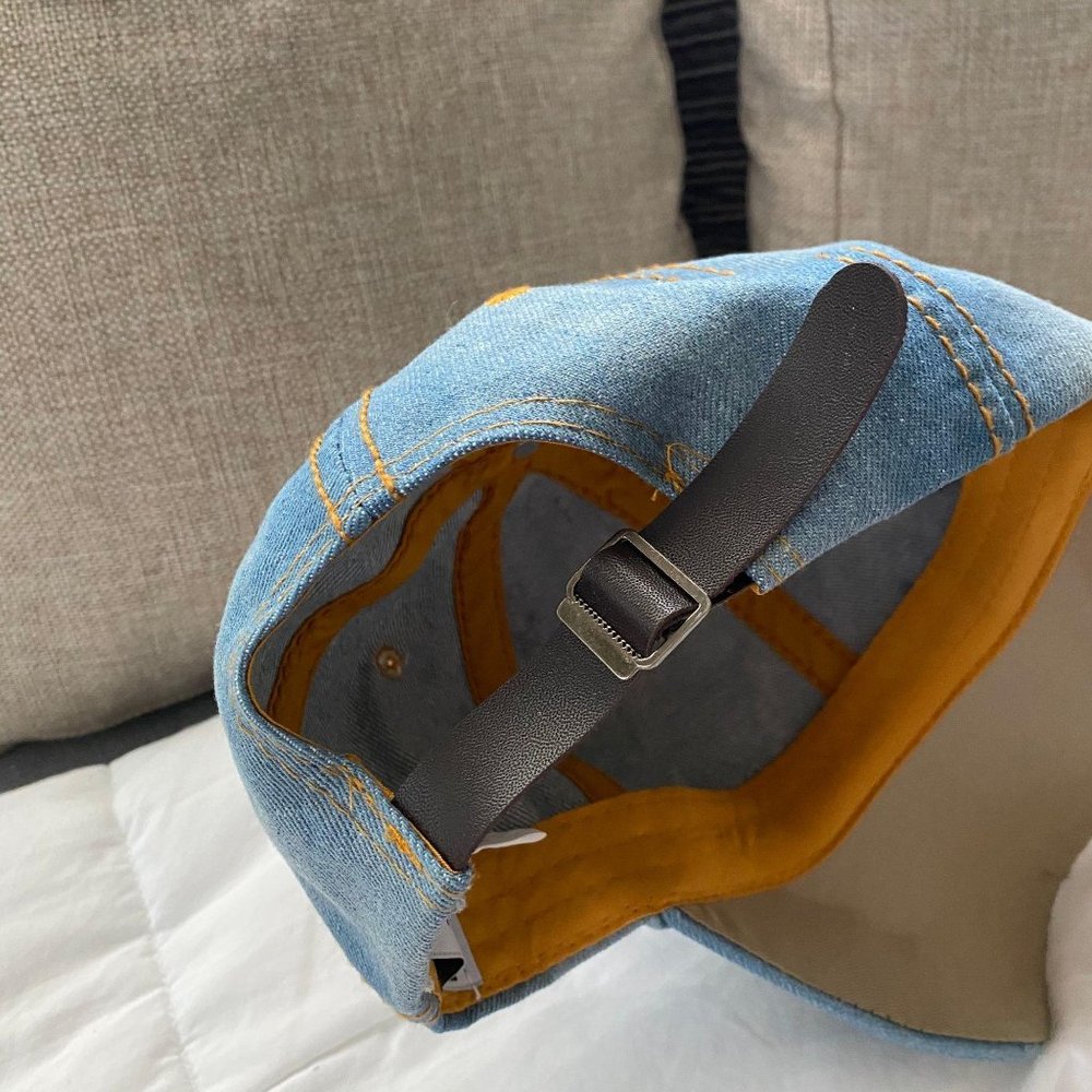 [ SOLD ] Rhinestone Distressed Denim Cap - Picture 5 of 7